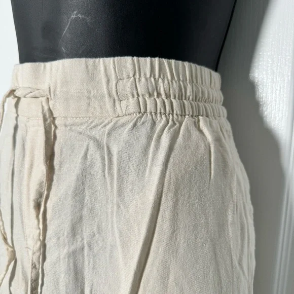 Old Navy Cream Wide-Leg linen blend pull on Pants Size Large - Picture 5 of 6